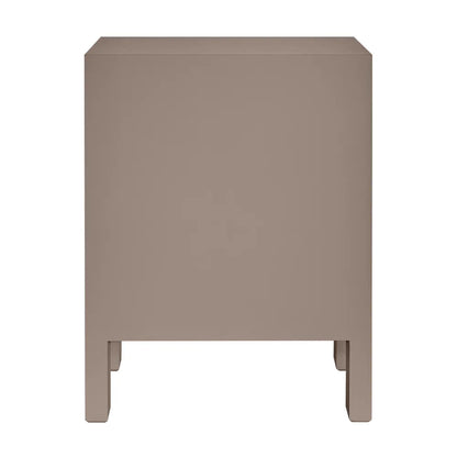 Beige side table on a white background