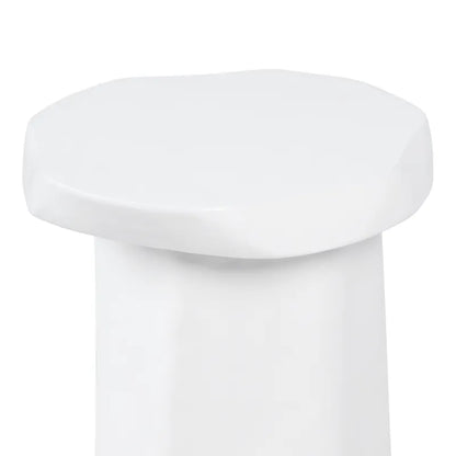 White cylindrical object on a white background