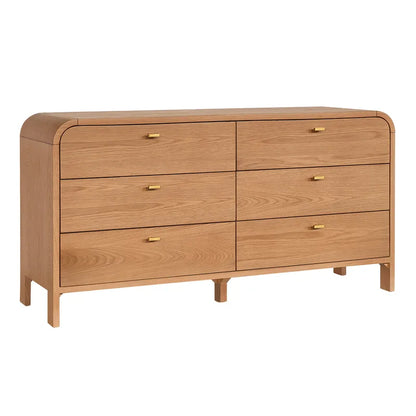 Copeland | 6 Drawer Curved Dresser - Natural Oak