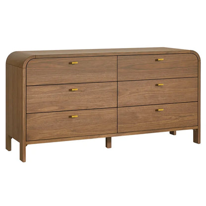 Copeland | 6 Drawer Curved Dresser - Walnut