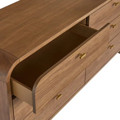 Copeland | 6 Drawer Curved Dresser - Walnut