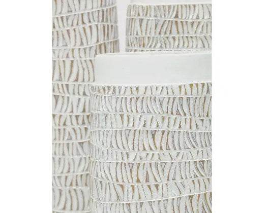 Lyon | Carved Resin Vase White - Mirra Interiors