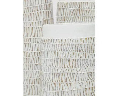 Lyon | Carved Resin Vase White - Mirra Interiors