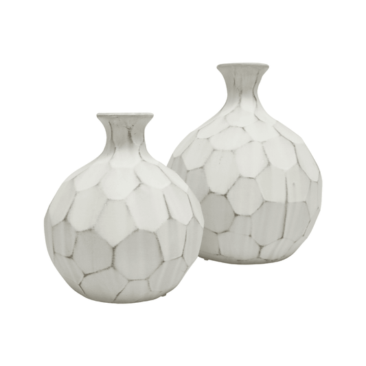 Zander | Rustic Ceramic Vase White - Mirra Interiors