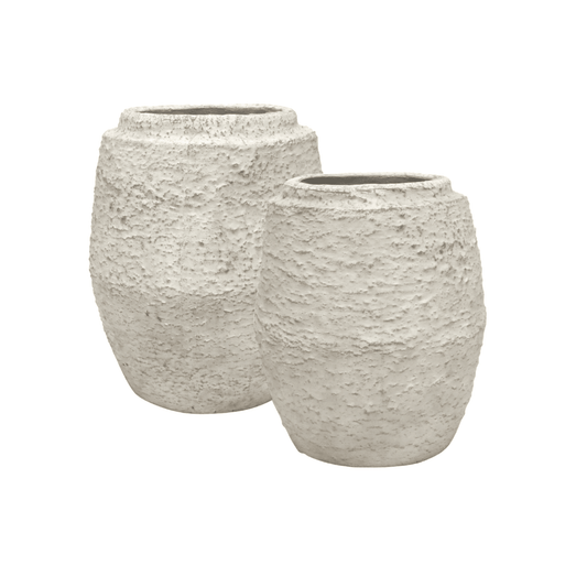 Luna | Organic Textured Vase White - Mirra Interiors