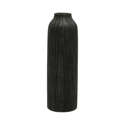 Rayburn | Textured Resin Vase Black - Mirra Interiors