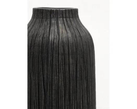 Rayburn | Textured Resin Vase Black - Mirra Interiors
