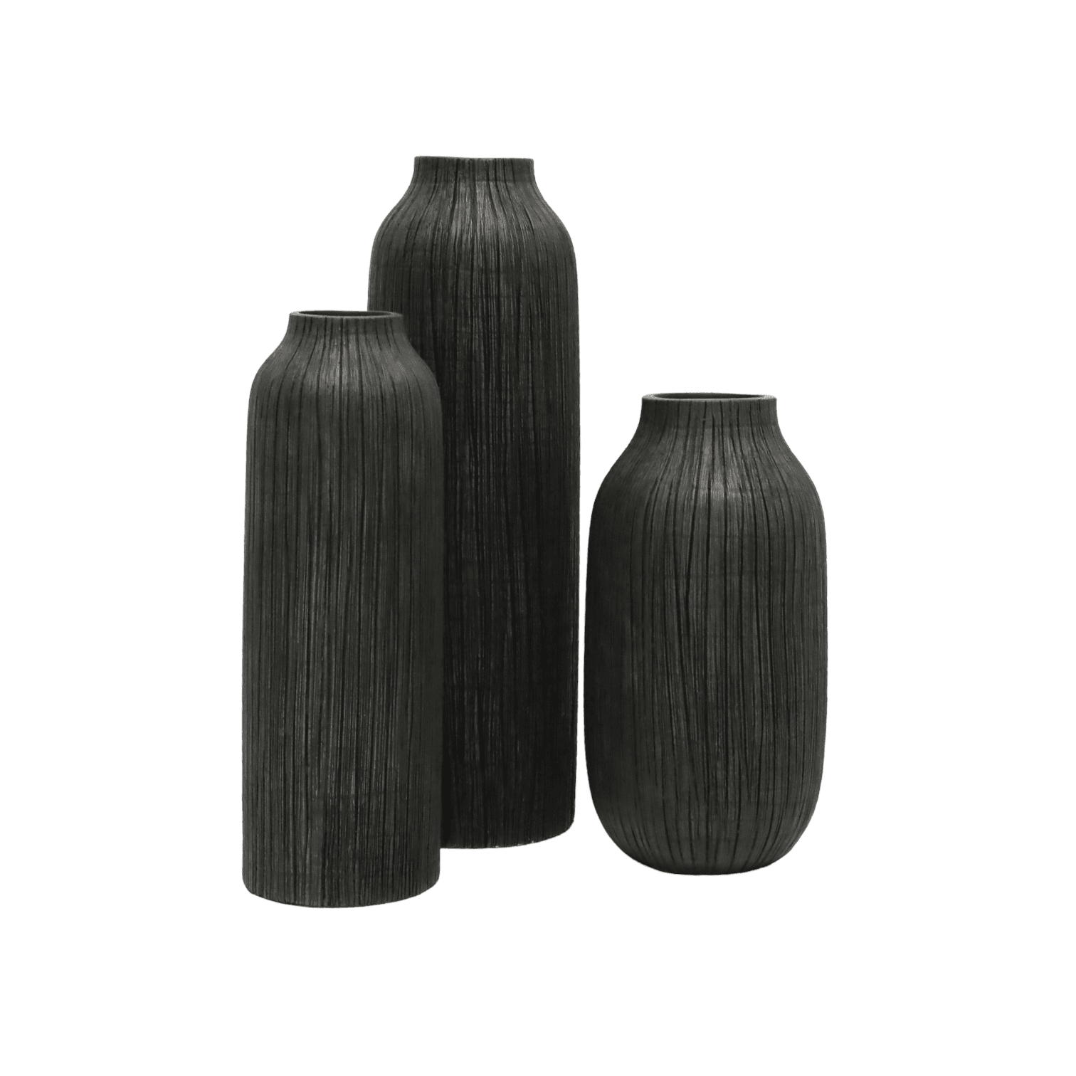 Rayburn | Textured Resin Vase Black - Mirra Interiors