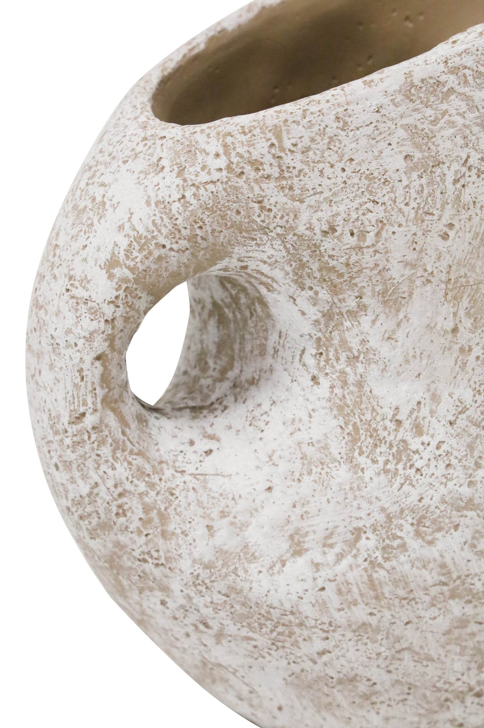 Lima | Rustic Ceramic Jug Vase Aged White - Mirra Interiors