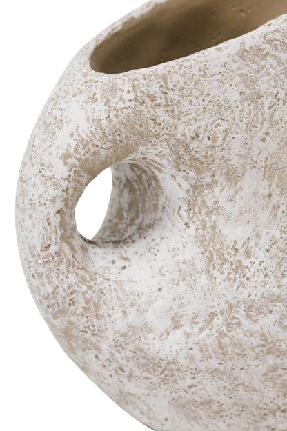 Lima | Rustic Ceramic Jug Vase Aged White - Mirra Interiors