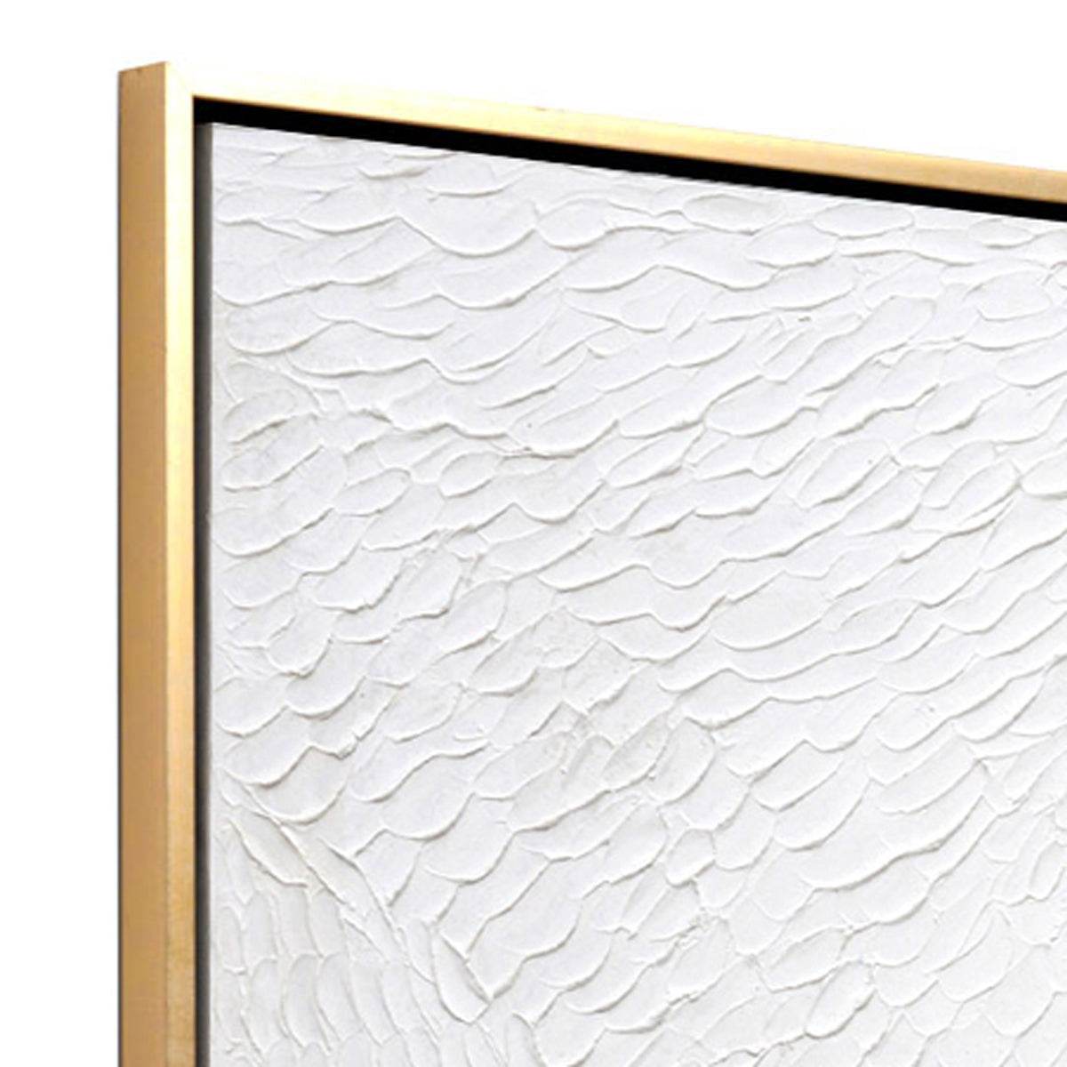 Serene Blanc | Textured Canvas with Gold Frame (Medium) - Mirra Interiors