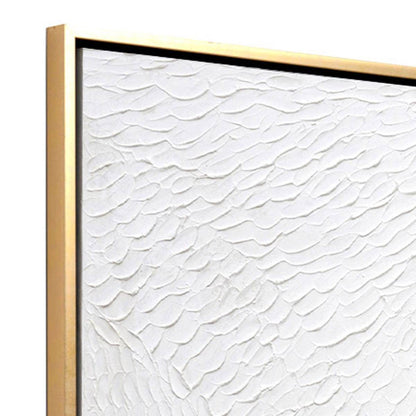 Serene Blanc | Textured Canvas with Gold Frame (Medium) - Mirra Interiors