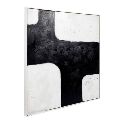 Manhattan | Oil On Canvas Painting White Frame (Large) - Mirra Interiors