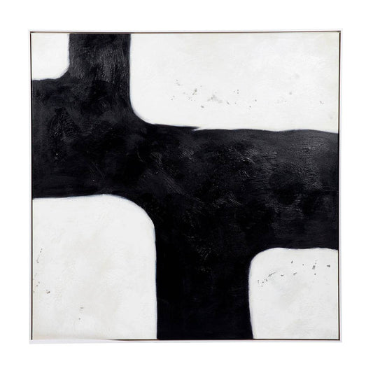 Manhattan | Oil On Canvas Painting White Frame (Large) - Mirra Interiors
