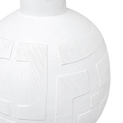 Callista | Greek Key Vase - White (Large) - Mirra Interiors