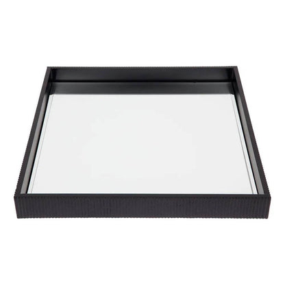 Milos | Mirrored Fluted Tray Black - Mirra Interiors
