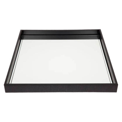 Milos | Mirrored Fluted Tray Black - Mirra Interiors