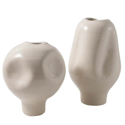 Jessa | Porcelain Vase - Off-White (Medium) - Mirra Interiors