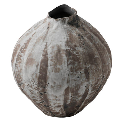Charcoal Rustic Mottled Vase With Mottled, Raw Finish | Mirra Interiors
