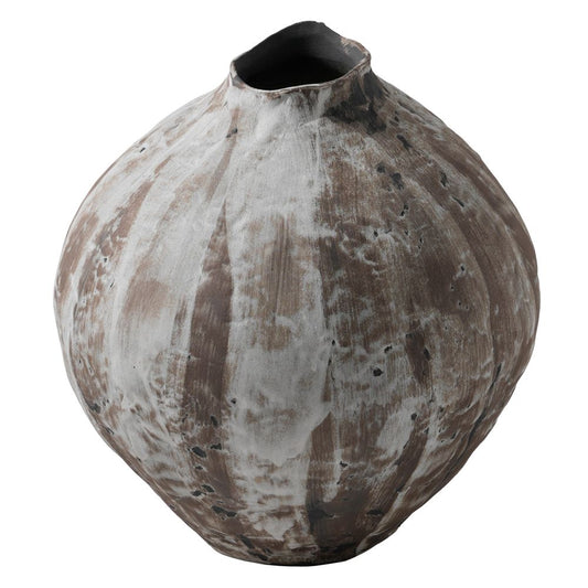 Charcoal Rustic Mottled Vase With Mottled, Raw Finish | Mirra Interiors