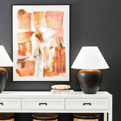 Desert Haze | Abstract Canvas Painting in Black Frame - Mirra Interiors