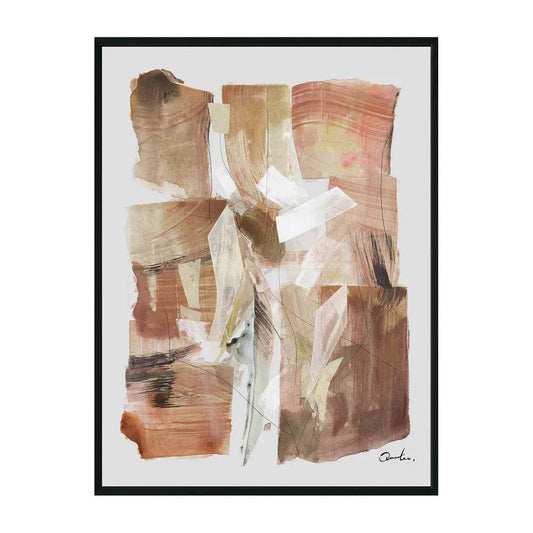 Desert Haze | Abstract Canvas Painting in Black Frame - Mirra Interiors