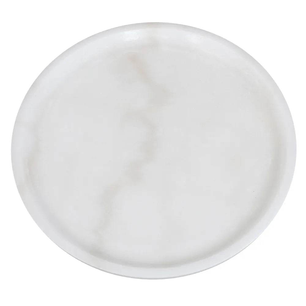 Eden | White Marble Pedestal Bowl - White (Large) - Mirra Interiors