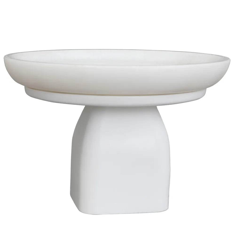 Eden | White Marble Pedestal Bowl - White (Small) - Mirra Interiors