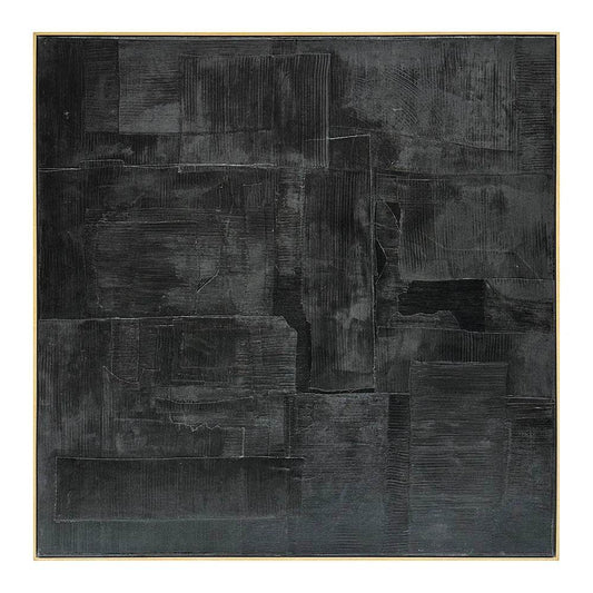 Carbon Study | Oil-On-Canvas Painting In Gold Frame - Mirra Interiors