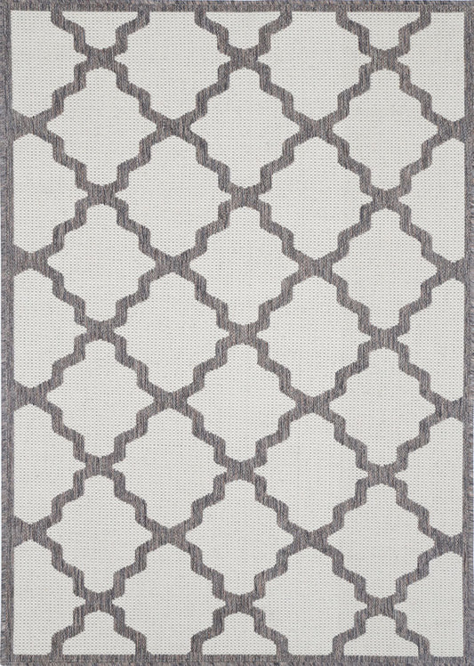 Sisalo | Geometric Rug - Cream & Grey