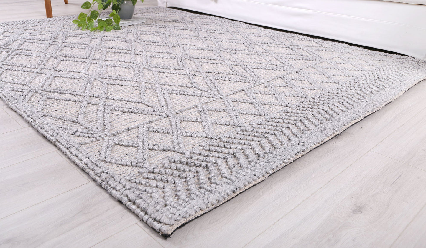 Himalaya | Cobblestone Tribal Wool Rug - Grey