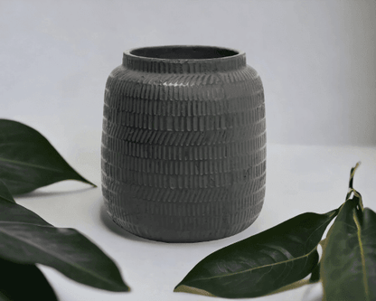Moonie | Hand-Carved Texture Planter Black - Mirra Interiors