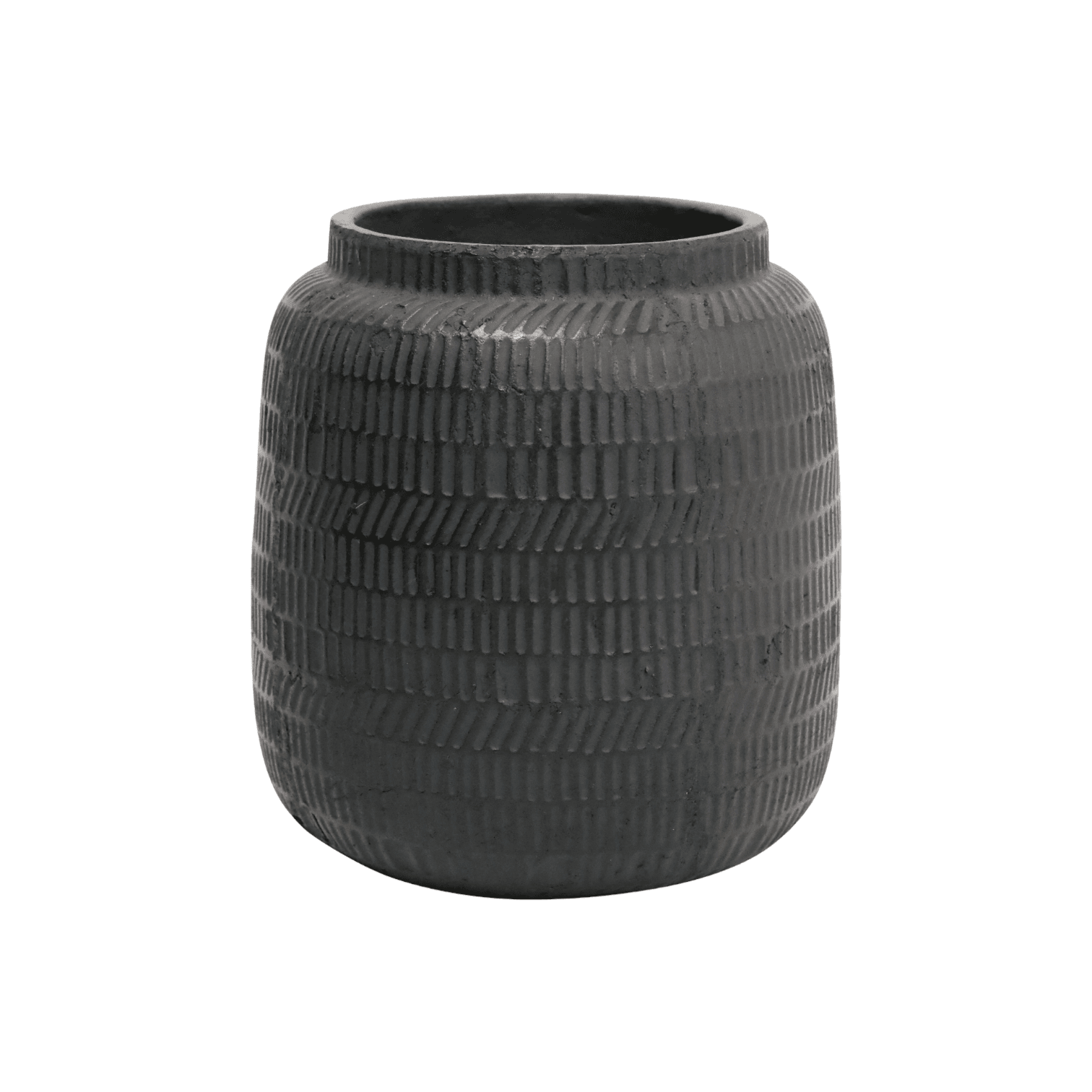 Moonie | Hand-Carved Texture Planter Black - Mirra Interiors