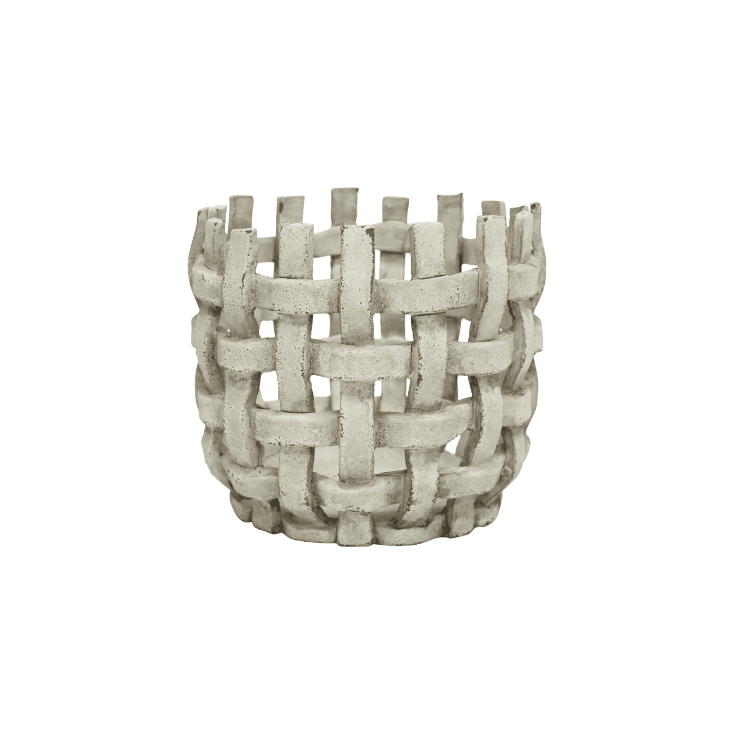 Deliliah | Woven Resin Vessel Distressed White - Mirra Interiors