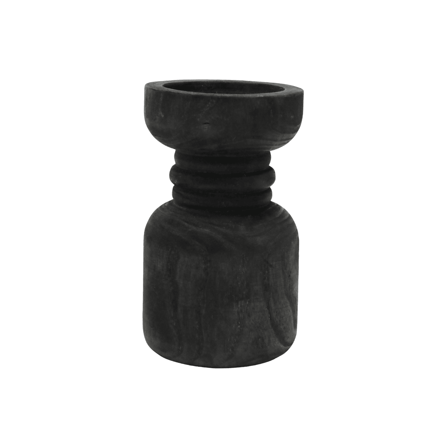 Juniper | Wooden Candle Holder Black - Mirra Interiors