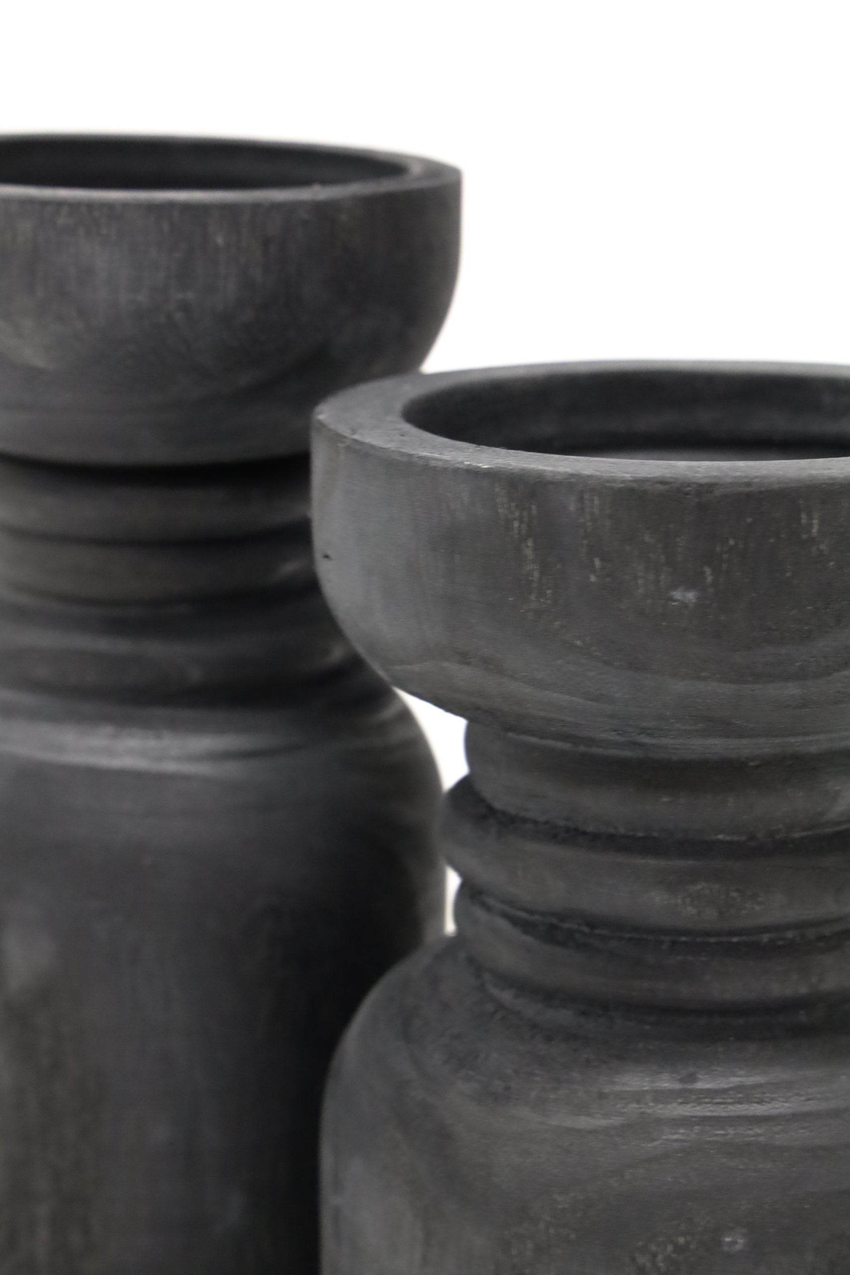 Juniper | Wooden Candle Holder Black - Mirra Interiors