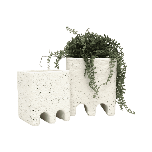 Maise | Concrete Footed Planter Cream - Mirra Interiors