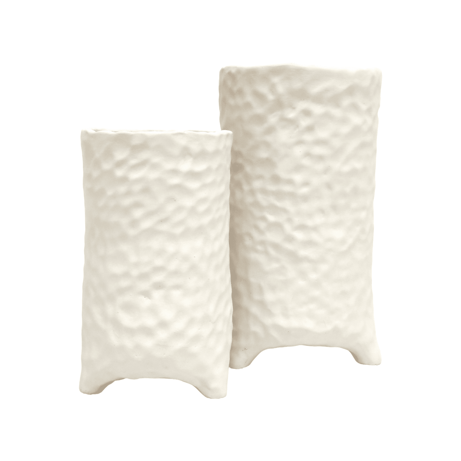 Betsy | Cement Dimple Vase White - Mirra Interiors