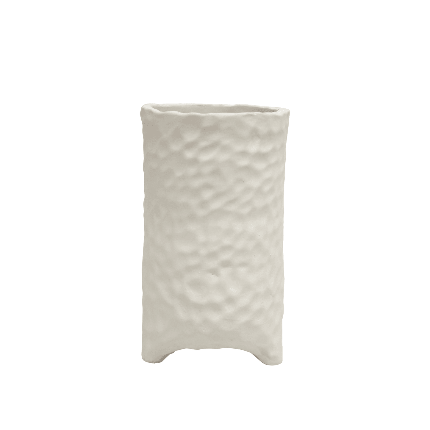 Betsy | Cement Dimple Vase White - Mirra Interiors