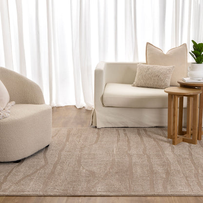 Sierra Abstract Beige Lines Rug
