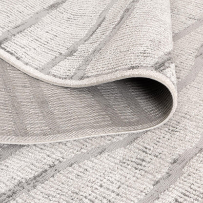 Sierra Abstract Silver Lines Rug