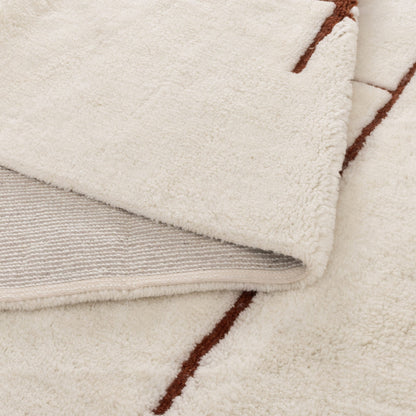 Highlands Abstract Terracotta Lines Washable Wool Rug