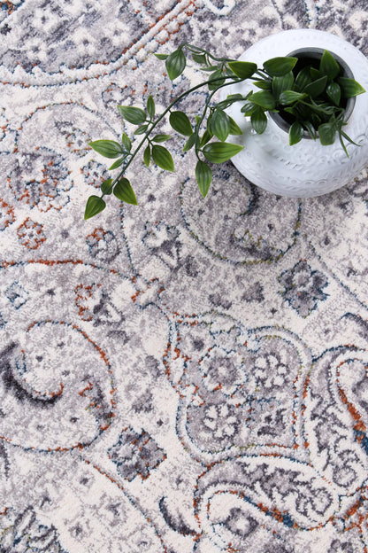 Almeras Traditional Medallion Grey Multi Rug