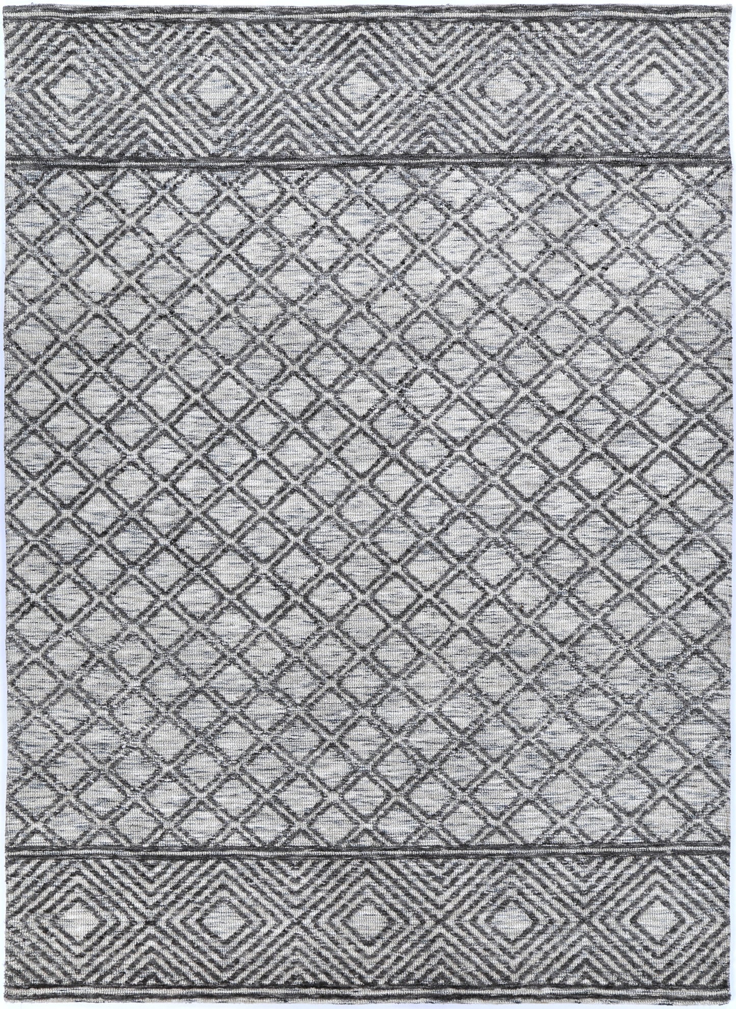Amritsar | Ajnala Cotton Blend Rug - Charcoal & Beige