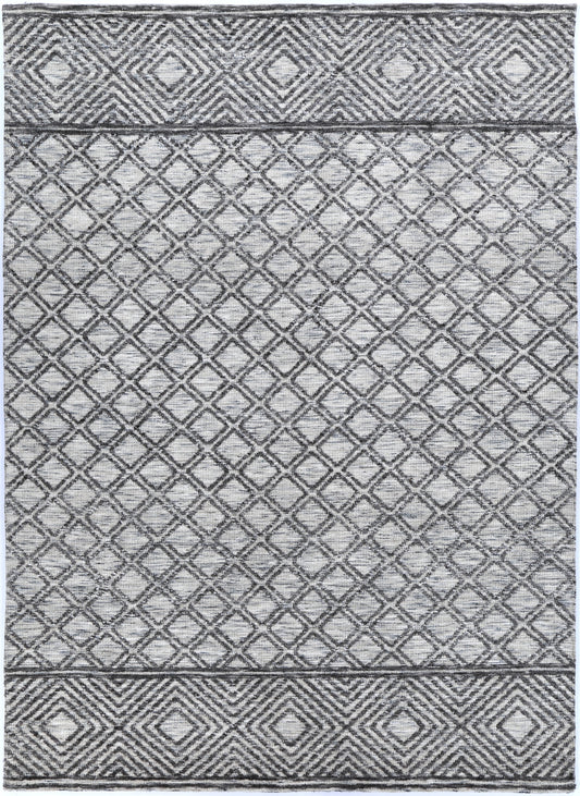 Amritsar | Ajnala Cotton Blend Rug - Charcoal & Beige