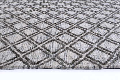 Amritsar | Ajnala Cotton Blend Rug - Charcoal & Beige