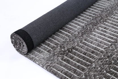 Amritsar | Attari  Cotton Blend Rug - Charcoal & Beige