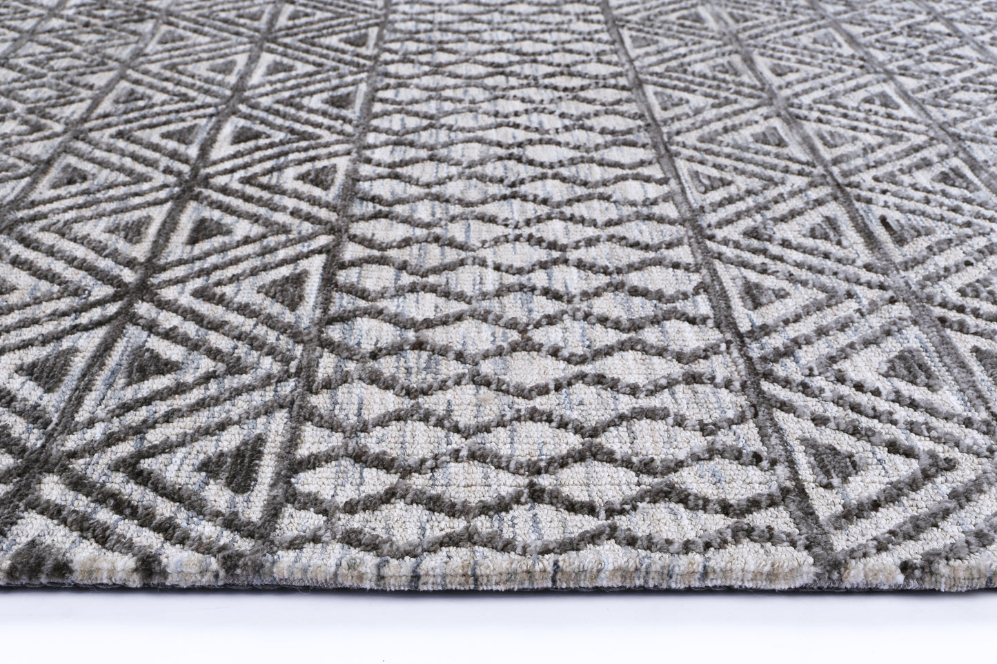 Amritsar | Ramdass Cotton Blend Rug - Charcoal & Beige