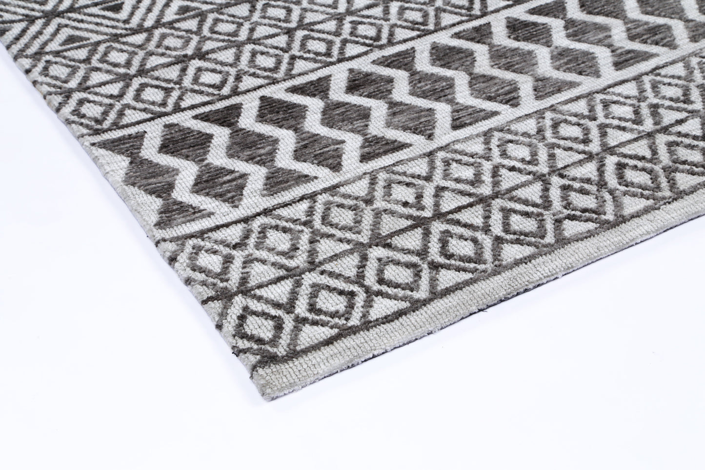 Amritsar | Ramdass Cotton Blend Rug - Charcoal & Beige