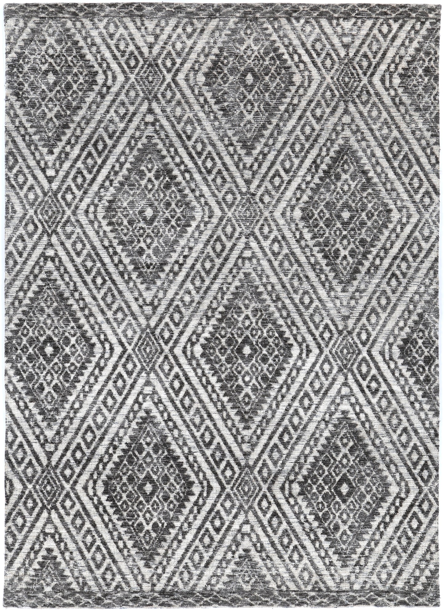 Amritsar | Majitha Cotton Blend Rug - Charcoal & Beige